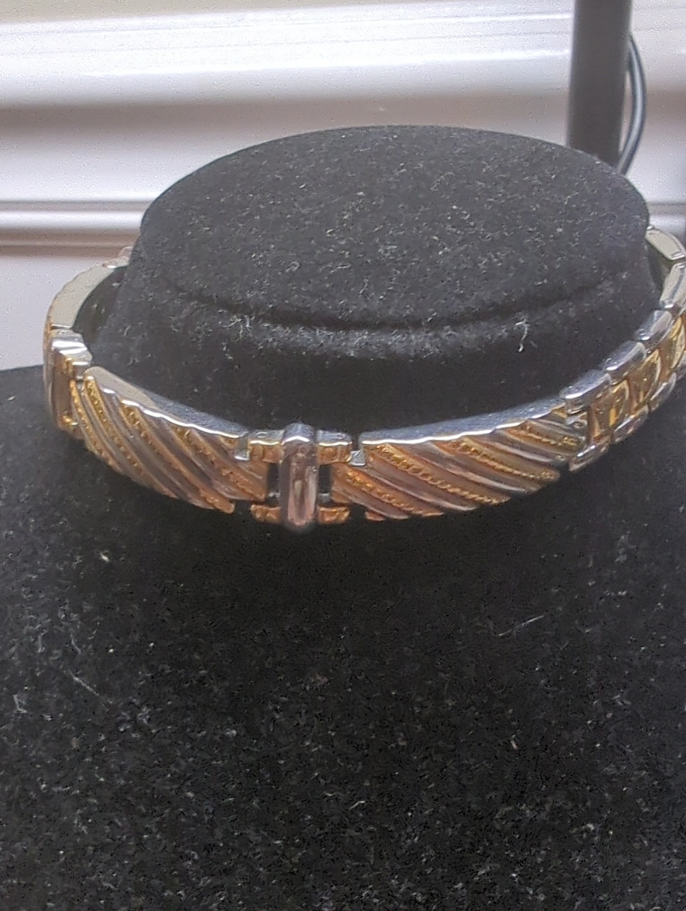 Two-Tone Textured Women’s Bracelet - Gold & Silver
